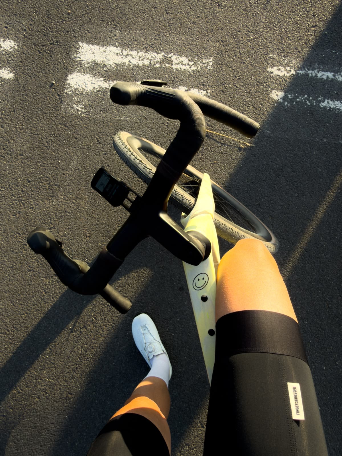Cyclist's view over a road bicycle